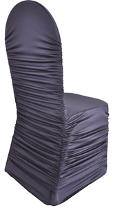 black rouched spandex chair cover